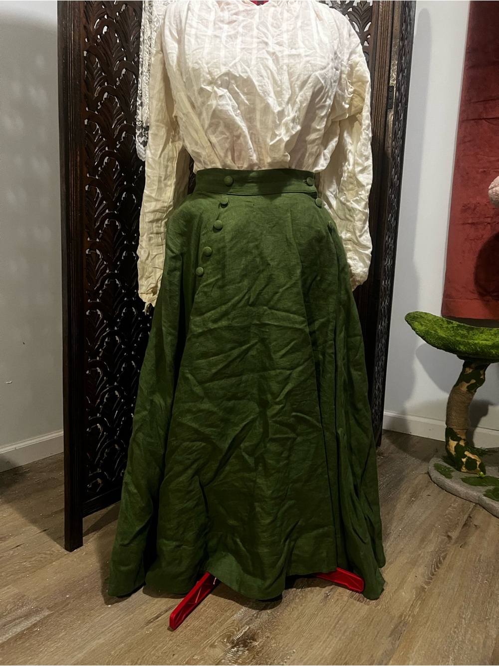 Gibson girl wear Edwardian skirt Suffragette green medium